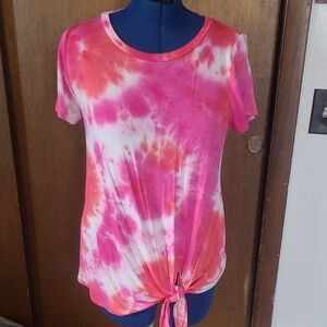 Tie-Dye Pink and Orange Women's Top